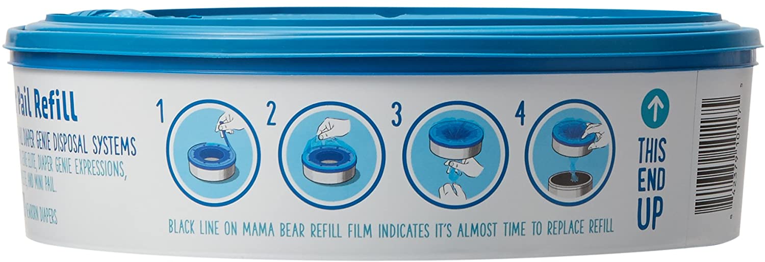 Brand 270 Count Mama Bear Diaper Pail Refills for Diaper Genie Pails 